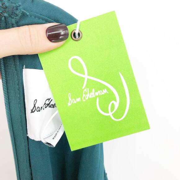 Sam Edelman Womens Lace Sheath Dress 6 Teal Green Midi Sleeveless NWT - Picture 11 of 13